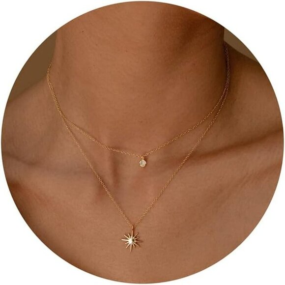 Jewelry - Diamond Necklaces for Women, Dainty 14k Gold/Sterling Silver Choker Necklace Sim